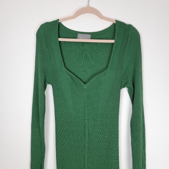 Anthropologie SEAMED KNIT MAXI DRESS Green NWT Small - Picture 6 of 8
